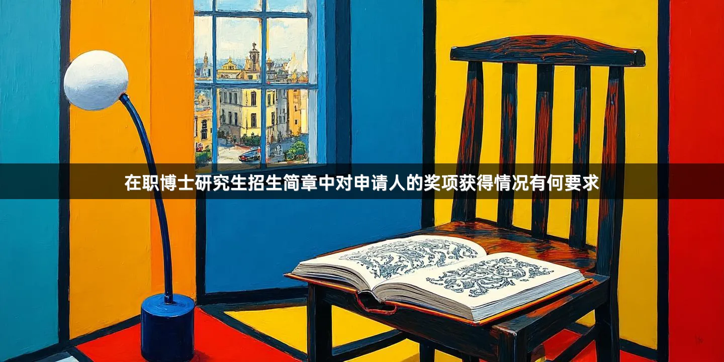 在职博士研究生招生简章中对申请人的奖项获得情况有何要求
