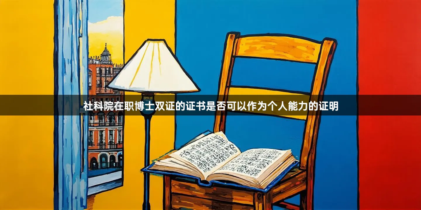 社科院在职博士双证的证书是否可以作为个人能力的证明
