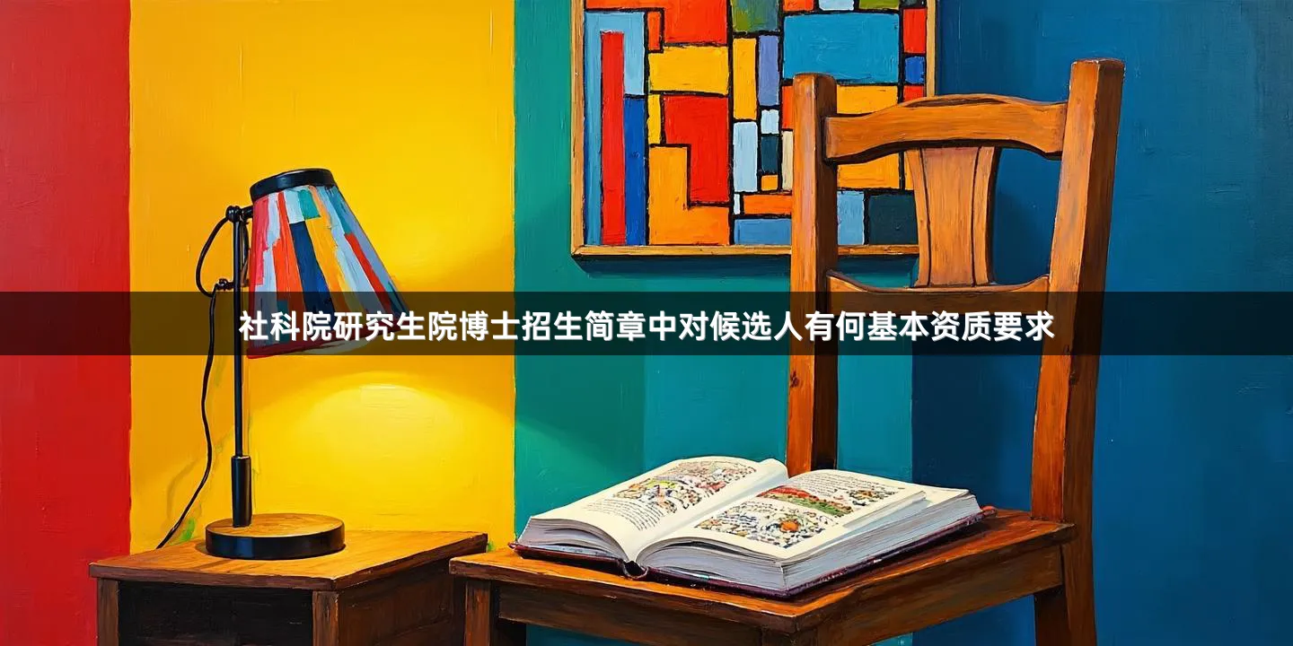 社科院研究生院博士招生简章中对候选人有何基本资质要求