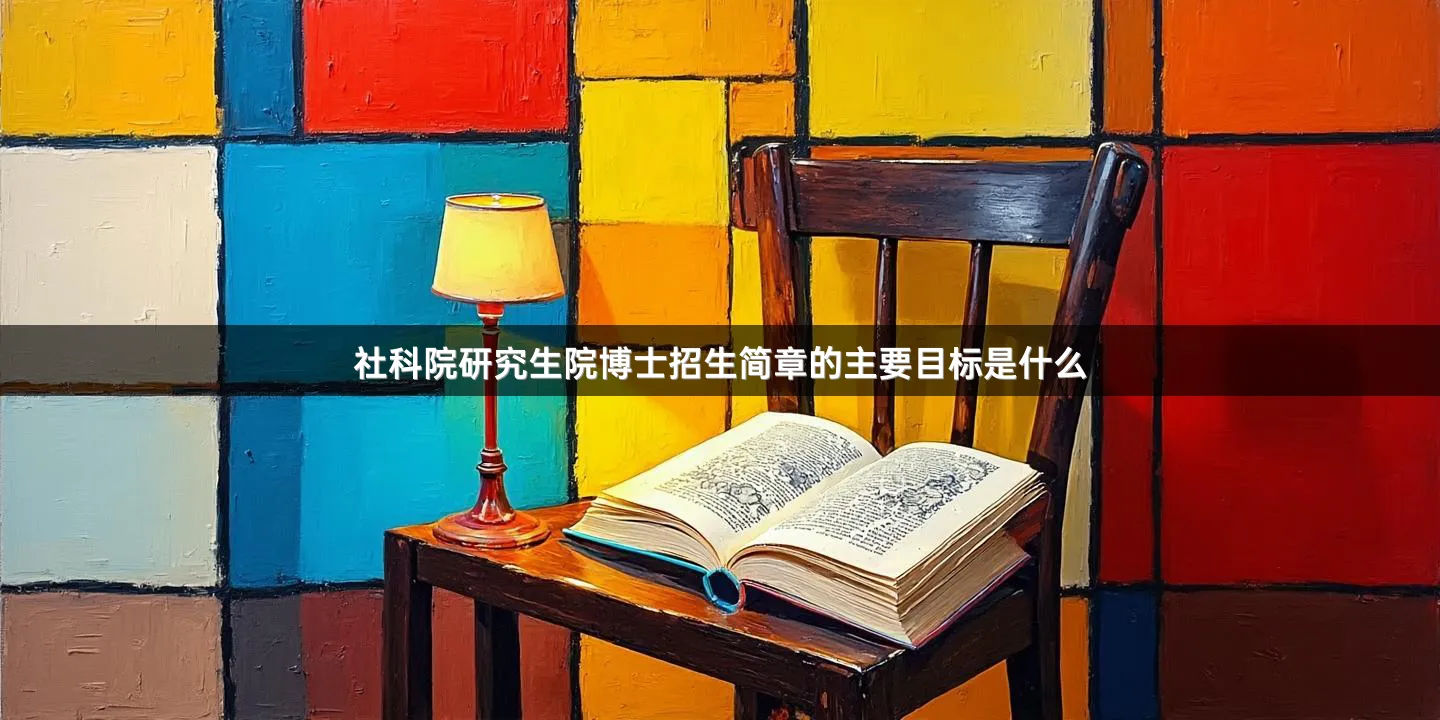 社科院研究生院博士招生简章的主要目标是什么