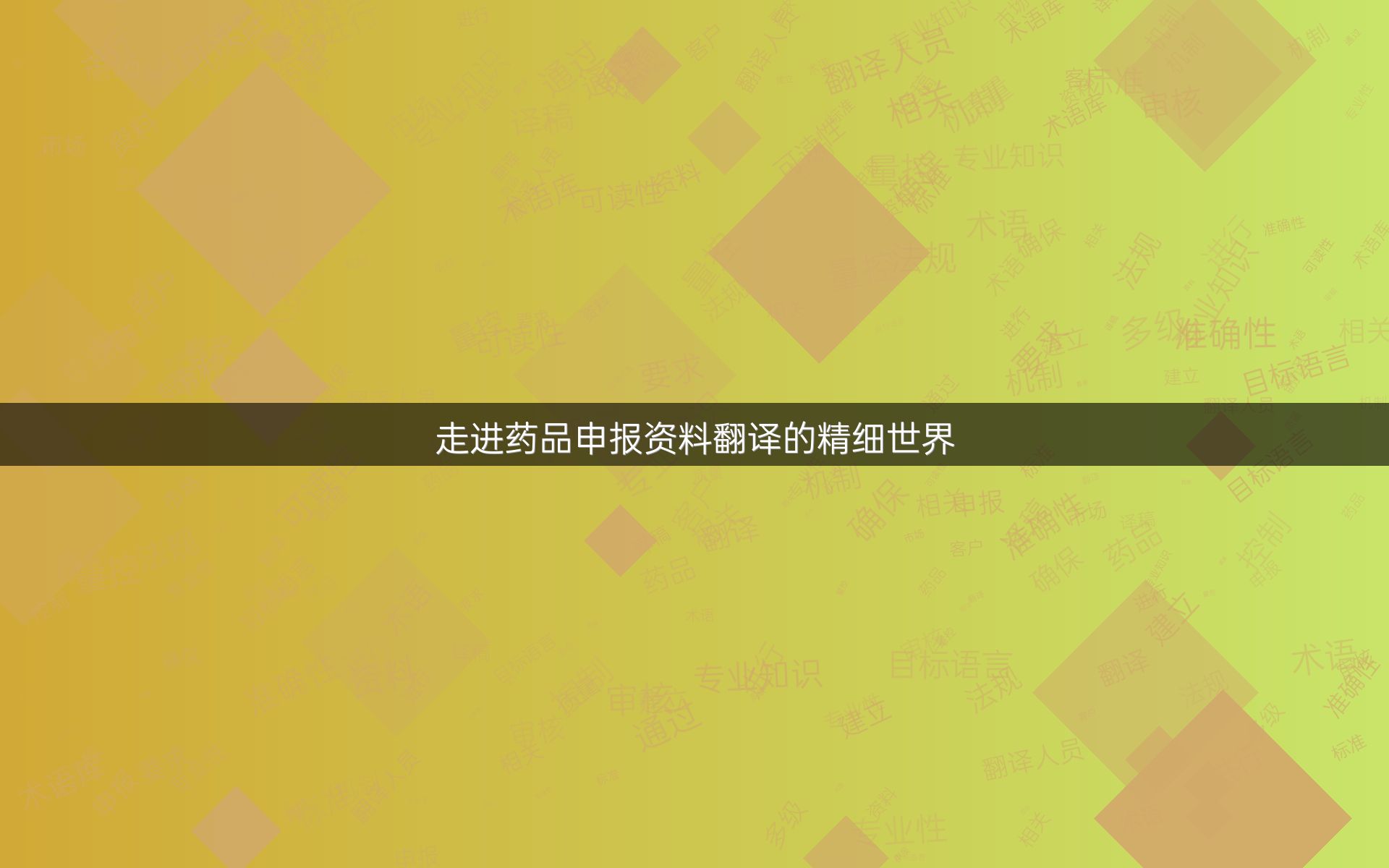 走进药品申报资料翻译的精细世界